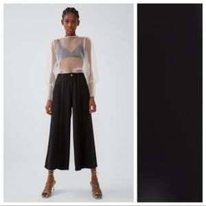 NOR FOR SALE. Zara wide leg cropped trousers with beautiful contrast stitching